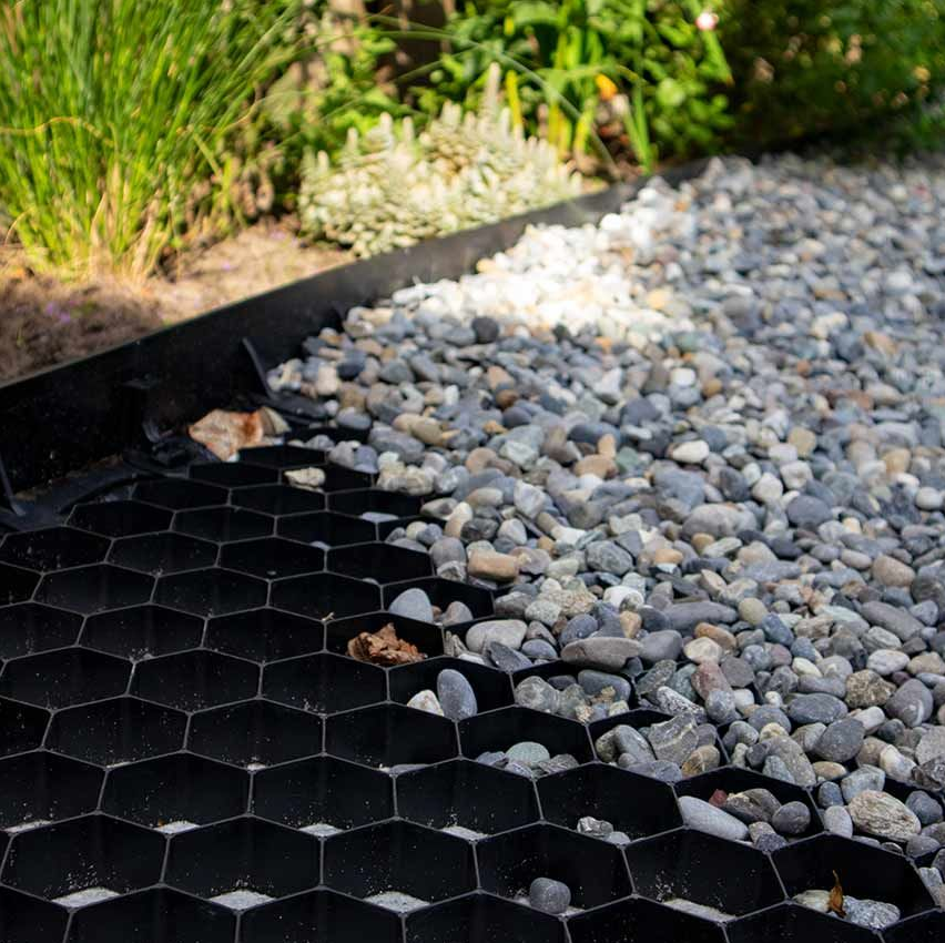 EuroGravel Kiesgitter PLUS mit Unkrautvlies Schwarz