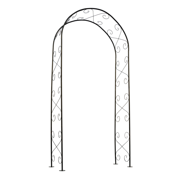 Metall-Rosenbogen schwarz 230 x 100 x 37 cm