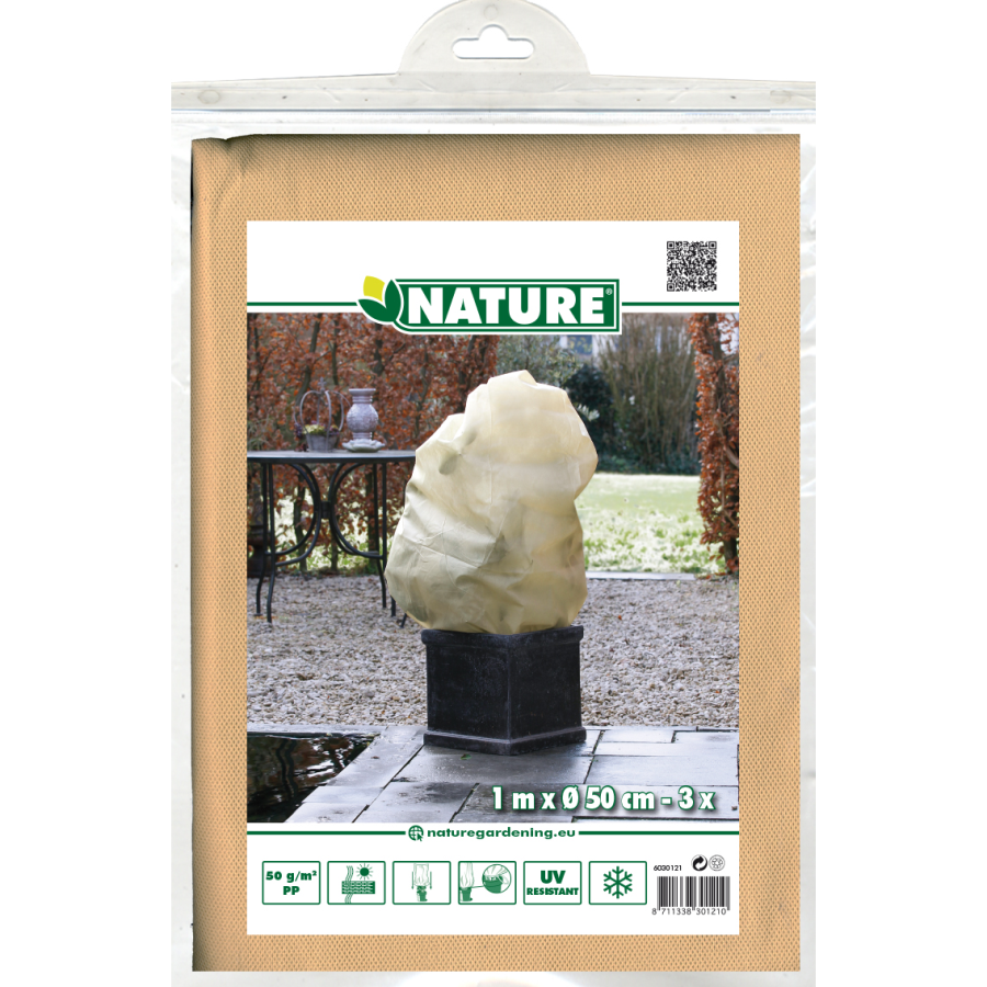 Wintervlies, Husse mit Saum & Zugband beige