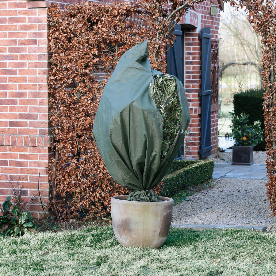 Wintervlies, Husse mit Zip, Saum & Zugband grün