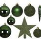 Unzerbrechlicher Christbaumschmuck Grün (33 Stück)