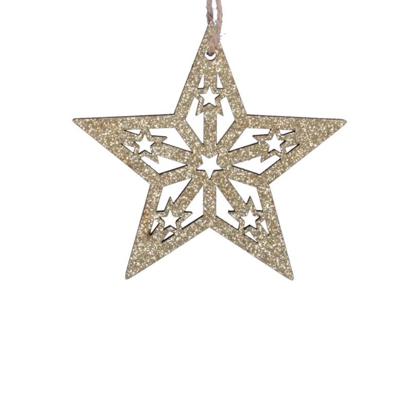 Weihnachtsbaumanhänger Stern Gold