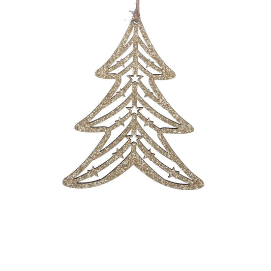 Weihnachtsbaumanhänger Tannenbaum Gold